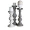 Creative Design Set of 3 Gray and White Rustic Wooden Pillar Candle Holders 17"